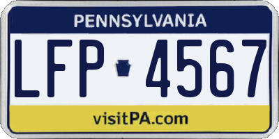 PA license plate LFP4567