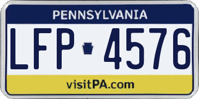PA license plate LFP4576