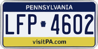 PA license plate LFP4602