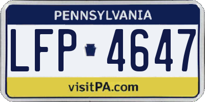 PA license plate LFP4647