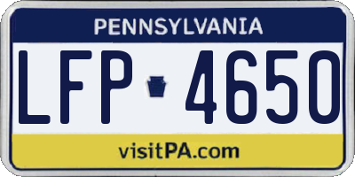 PA license plate LFP4650