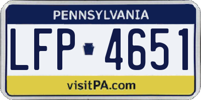 PA license plate LFP4651