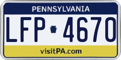 PA license plate LFP4670