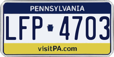 PA license plate LFP4703