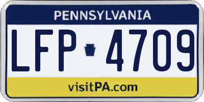 PA license plate LFP4709