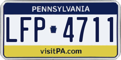 PA license plate LFP4711