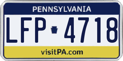 PA license plate LFP4718