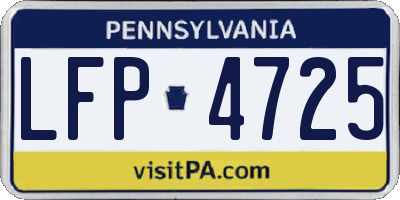 PA license plate LFP4725