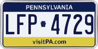 PA license plate LFP4729