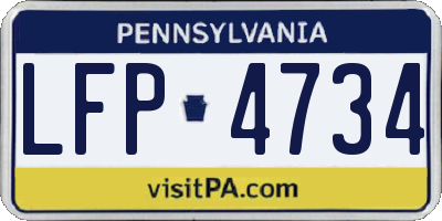 PA license plate LFP4734