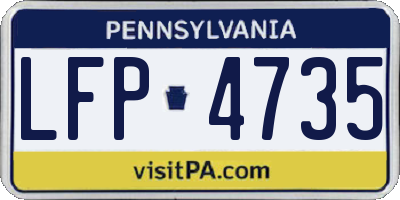 PA license plate LFP4735