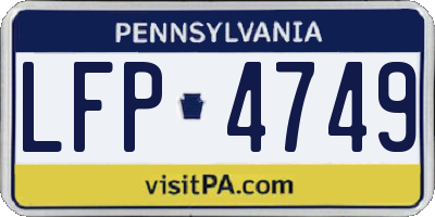 PA license plate LFP4749
