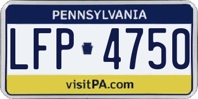 PA license plate LFP4750