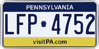 PA license plate LFP4752