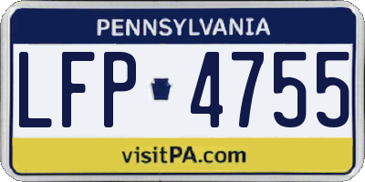 PA license plate LFP4755