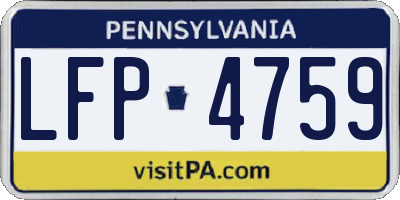 PA license plate LFP4759