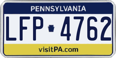 PA license plate LFP4762