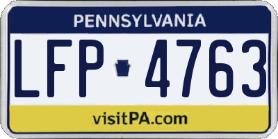 PA license plate LFP4763