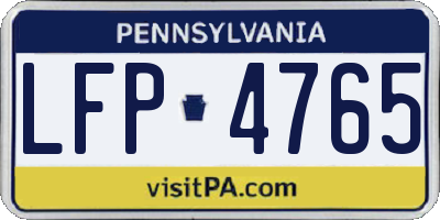 PA license plate LFP4765