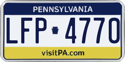 PA license plate LFP4770