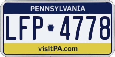 PA license plate LFP4778