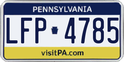 PA license plate LFP4785