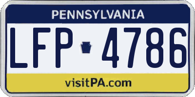 PA license plate LFP4786