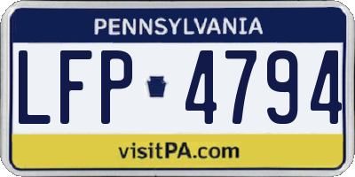 PA license plate LFP4794
