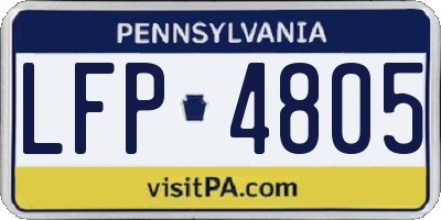PA license plate LFP4805
