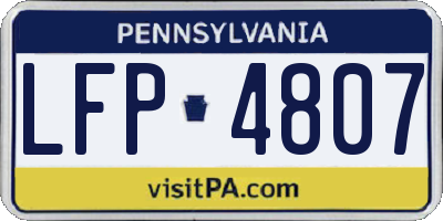 PA license plate LFP4807