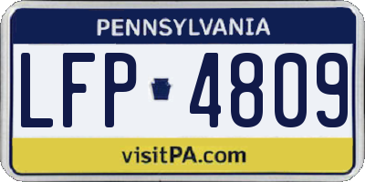 PA license plate LFP4809