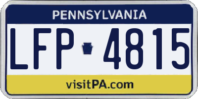PA license plate LFP4815