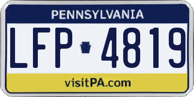 PA license plate LFP4819