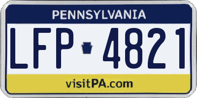 PA license plate LFP4821