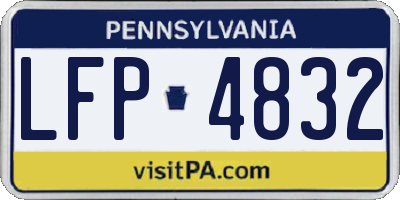 PA license plate LFP4832