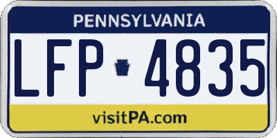 PA license plate LFP4835