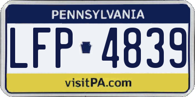 PA license plate LFP4839
