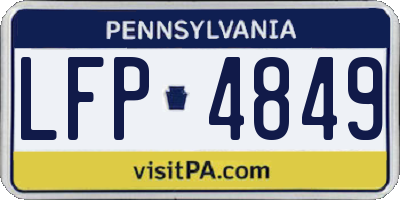PA license plate LFP4849