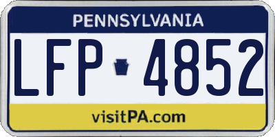 PA license plate LFP4852