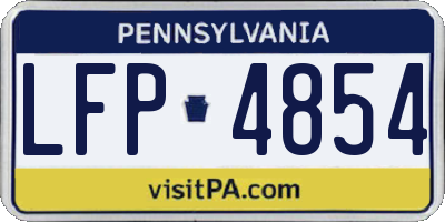 PA license plate LFP4854