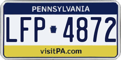 PA license plate LFP4872