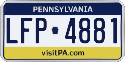 PA license plate LFP4881