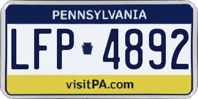 PA license plate LFP4892