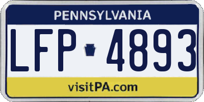 PA license plate LFP4893
