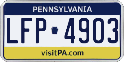 PA license plate LFP4903