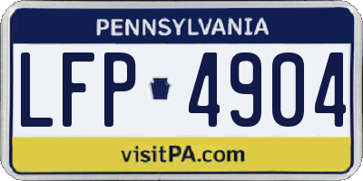 PA license plate LFP4904