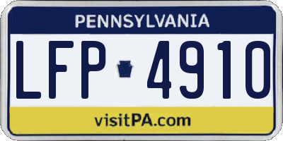 PA license plate LFP4910