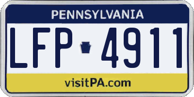PA license plate LFP4911