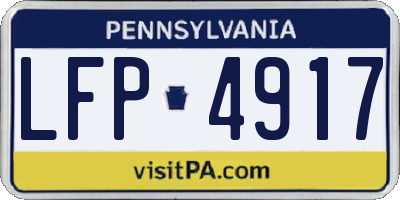 PA license plate LFP4917