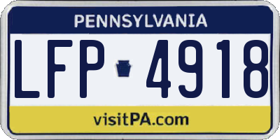 PA license plate LFP4918